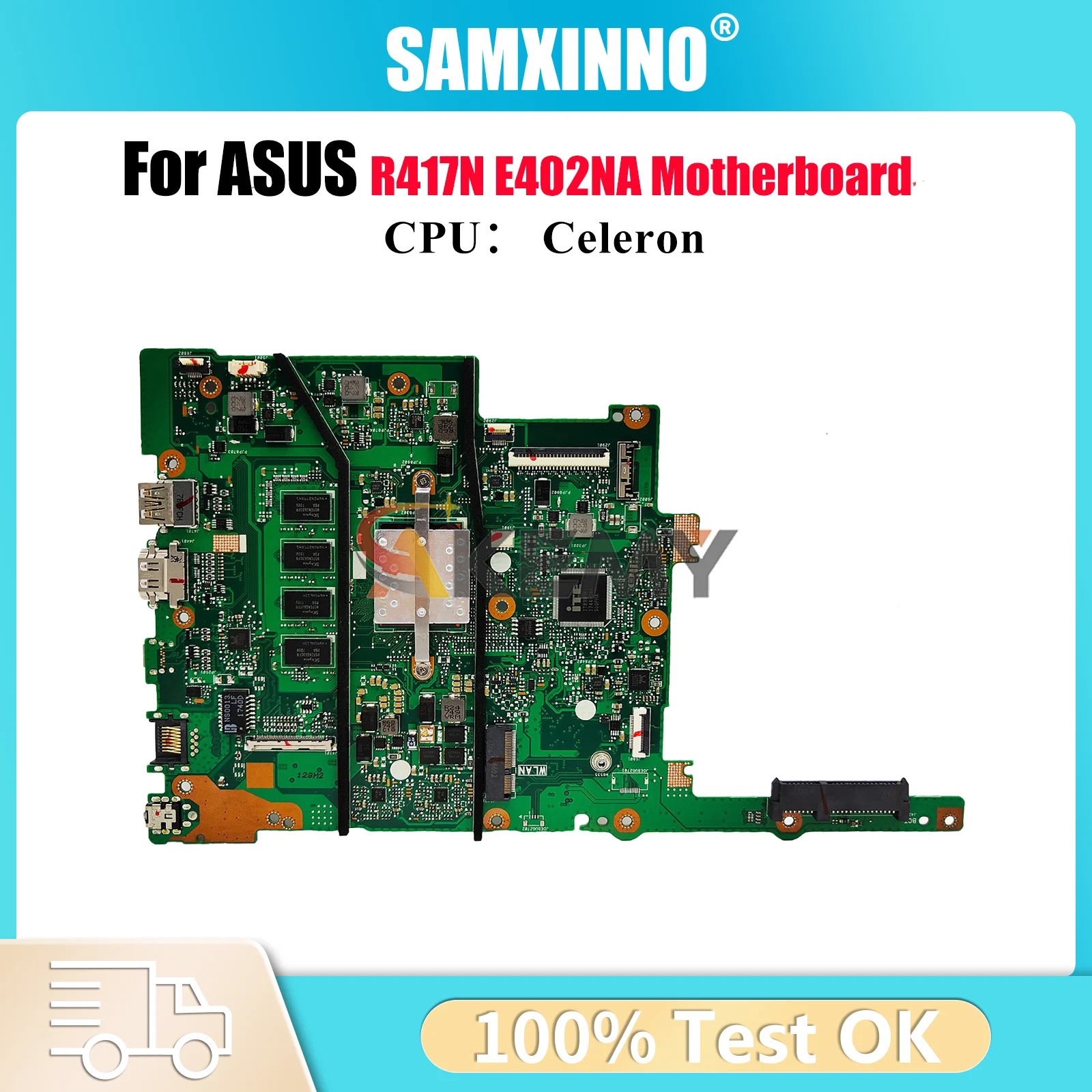لوحة أم للكمبيوتر المحمول E402NA لـ ASUS EeeBook E402NA E402N R417N اللوحة الرئيسية للكمبيوتر المحمول مع وحدة المعالجة المركزية Celeron 100% اختبار موافق شحن سريع