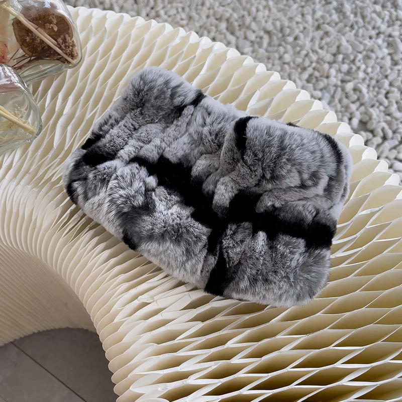 

Hot Sale Women Headband Winter Autumn Elastic Real Rex Rabbit Fur Neck Scarf For Girls Hair Band Ladies Fashion New Design scarf