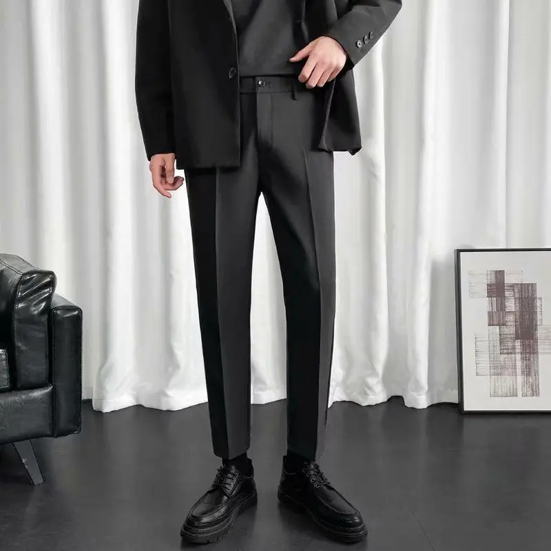 

Small Trousers Summer Men's Nine-point Slim Straight Leg Casual Trousers Men