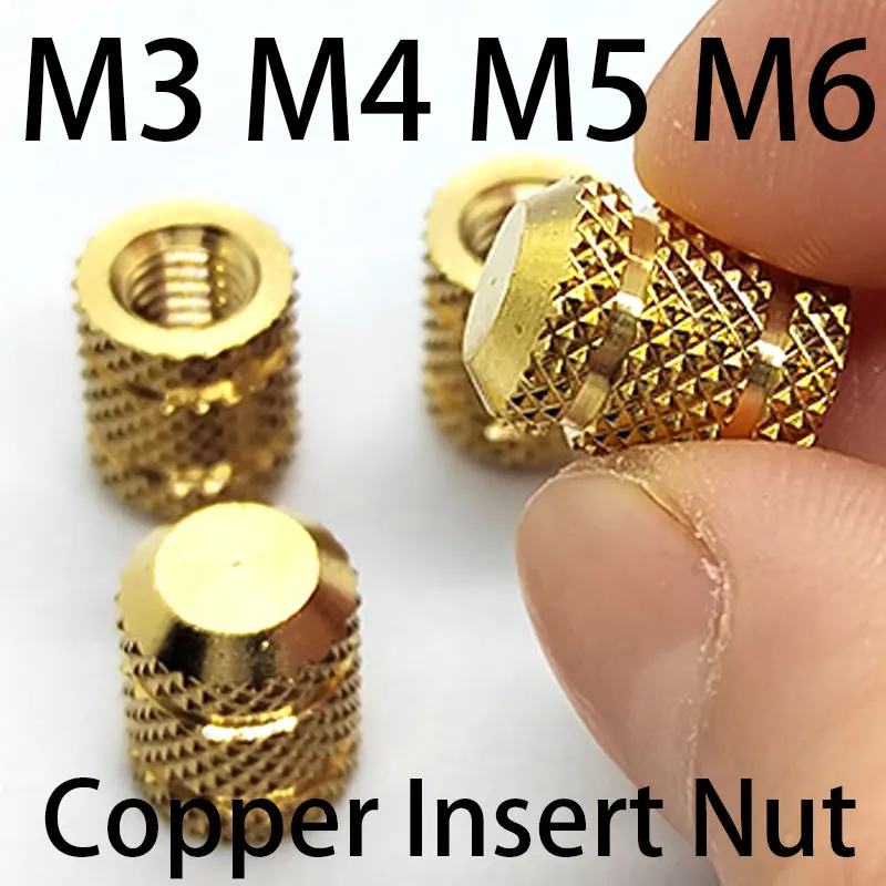 M3 M4 M5 M6 Brass Heat Set Insert Nuts Injection Molding Hot Melt Embedded Threaded Insertion Copper Nut For Plastic 3d Printing
