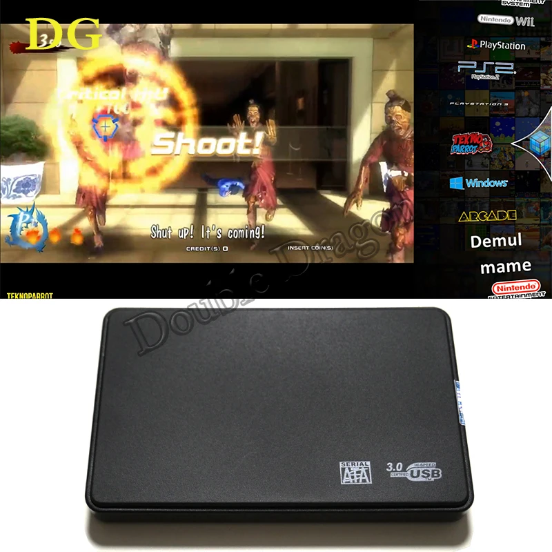 Retro Arcade Shooter With Batocera Shooting Games SSD HHD Harddisk Game disk 120 GB 512GB Support All series USB PC Light Gun