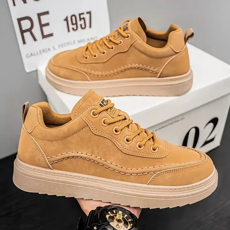 

Men's thick-soled casual shoes Four season student soft-sole non-slip comfortable outdoor walking shoes Youth sports board shoe