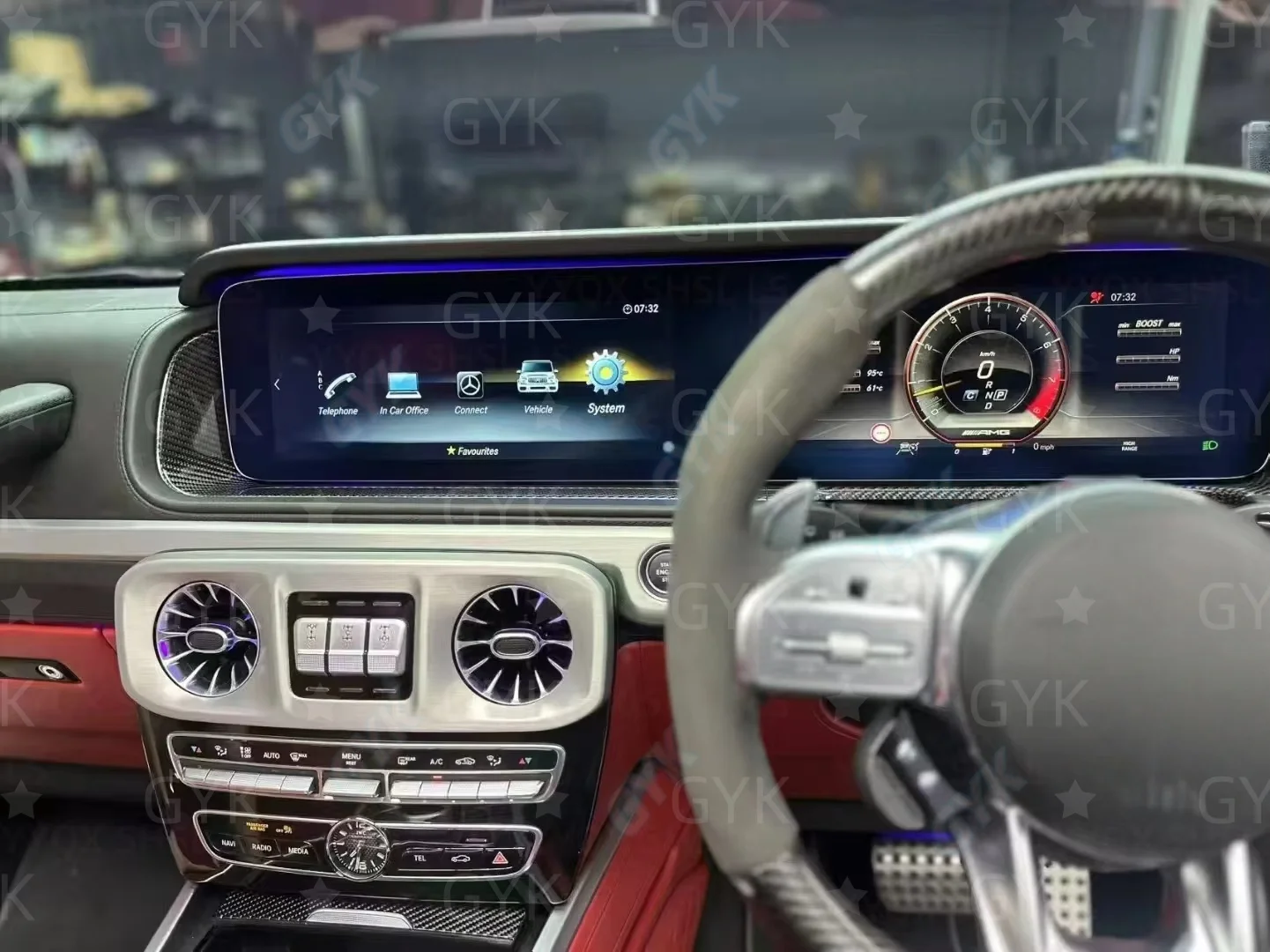 Picture 5: Dual Screen Carplay Car Multimedia Player For Mercedes-Benz G-Class W463 2019-2025 Android Auto GPS Navigation Bluetooth 5.0 Hea