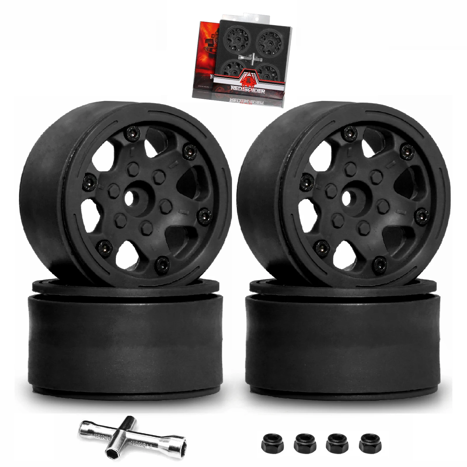 2.2 Beadlock Wheels Plastic（4pcs ）for 1/10 RC Rock Crawler Car Axial Wraith RR10 SCX10 90046 YETI D90 CC01 RC Crawler Car