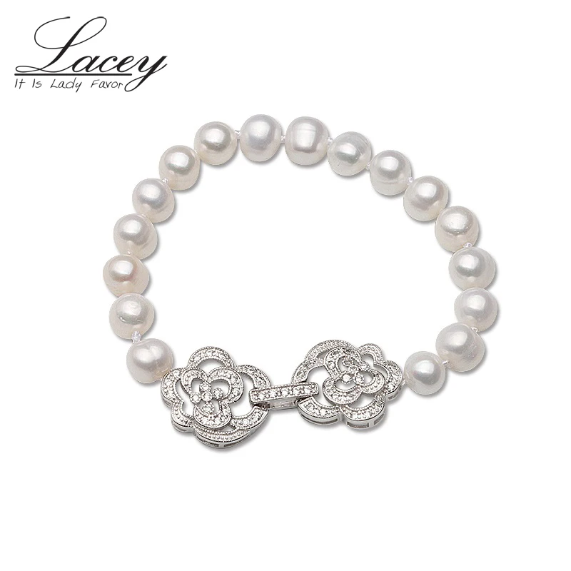 Natural Freshwater Pearl Bracelet For Women,Real Pearl Strand Bracelet Wedding Bride Present Pulseras Plata 925 Para Mujer