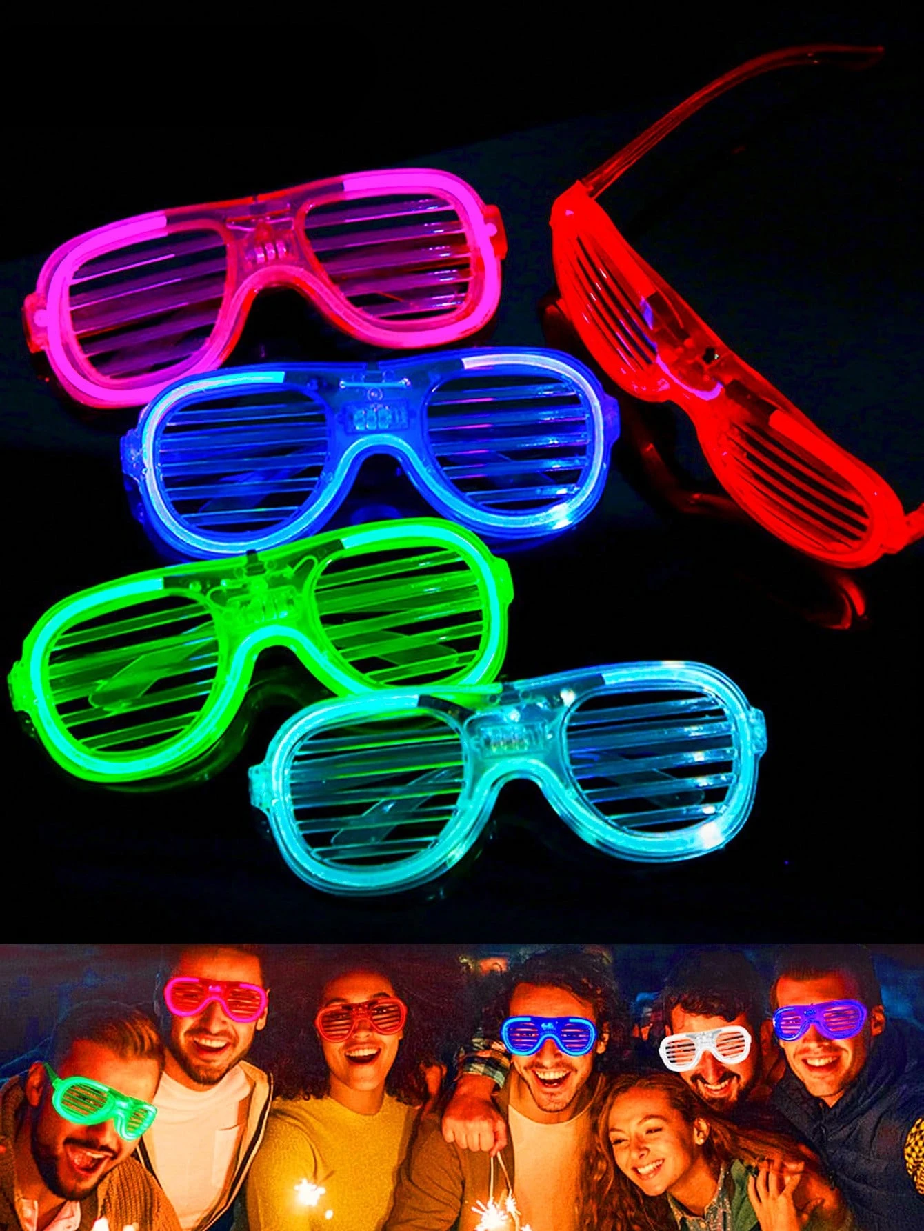 5/10pcs Led Light Up Glasses Glow Glasses 3 Flashing Modes Glow in The Dark Party Supply for Weddings Birthdays Music Festivals