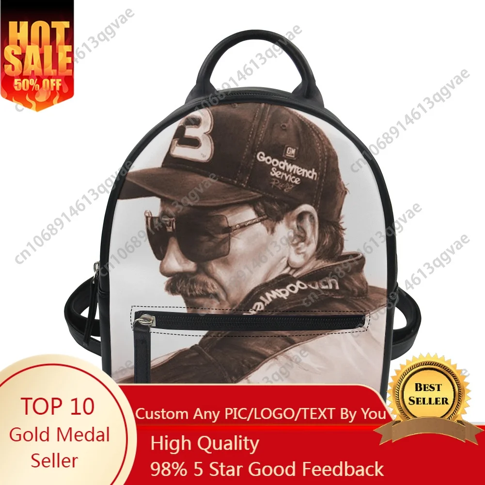 

Dale Number 3 Earnhardt Furry Custom Backpack Purse Women Carter Schoolbags Double Shoulder Bag Mini Daypack Leather Travel Bag