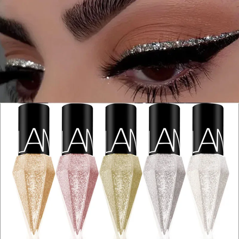 Diamond Shiny Eye Liners Eyeshadow Waterproof Silver Rose Gold Color Glitter paillettes Eyeliner Eye Shadow Makeup Beauty Cosmetics