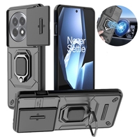 Slide Camera Protect Funda For OnePlus 13 13R 12 12R 11 Ace 3 5 Pro 3V Nord 4 CE3 CE4 Lite Case Armor Magnetic Ring Stand Cover
