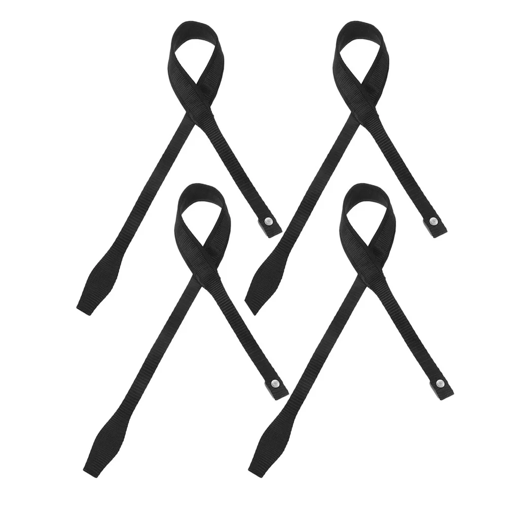 

4pcs Adjustable Elastic Wrist Straps For Hiking Poles Walking Sticks Black Anti-Lost Loop Outdoor Activities Strap Replacement