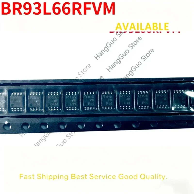 10pcs 50pcs 100pcs/lot Brand new and original   BR93L66RFVM C66 R66 93C66 93C66C-I/MS R66W MSOP8 EEPROM IC Chip