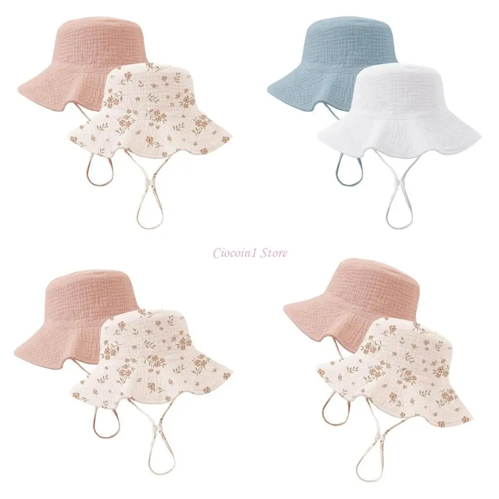 

Y1UB Set of 2Pcs Infant Sun Hat Foldable Design Basin Caps Lightweight Summer Essential for Newborns Beachwear and Daily