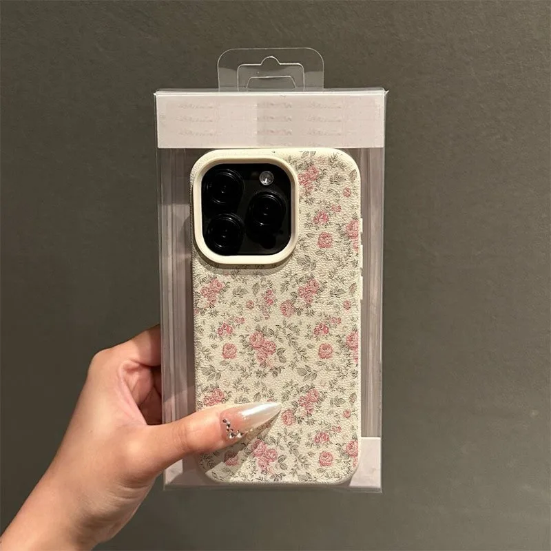 Retro floral pattern phone case, suitable for iPhone 17, 16, 15, Plus, Pro, Max series phones - ideal for use as a gift - náhled 2