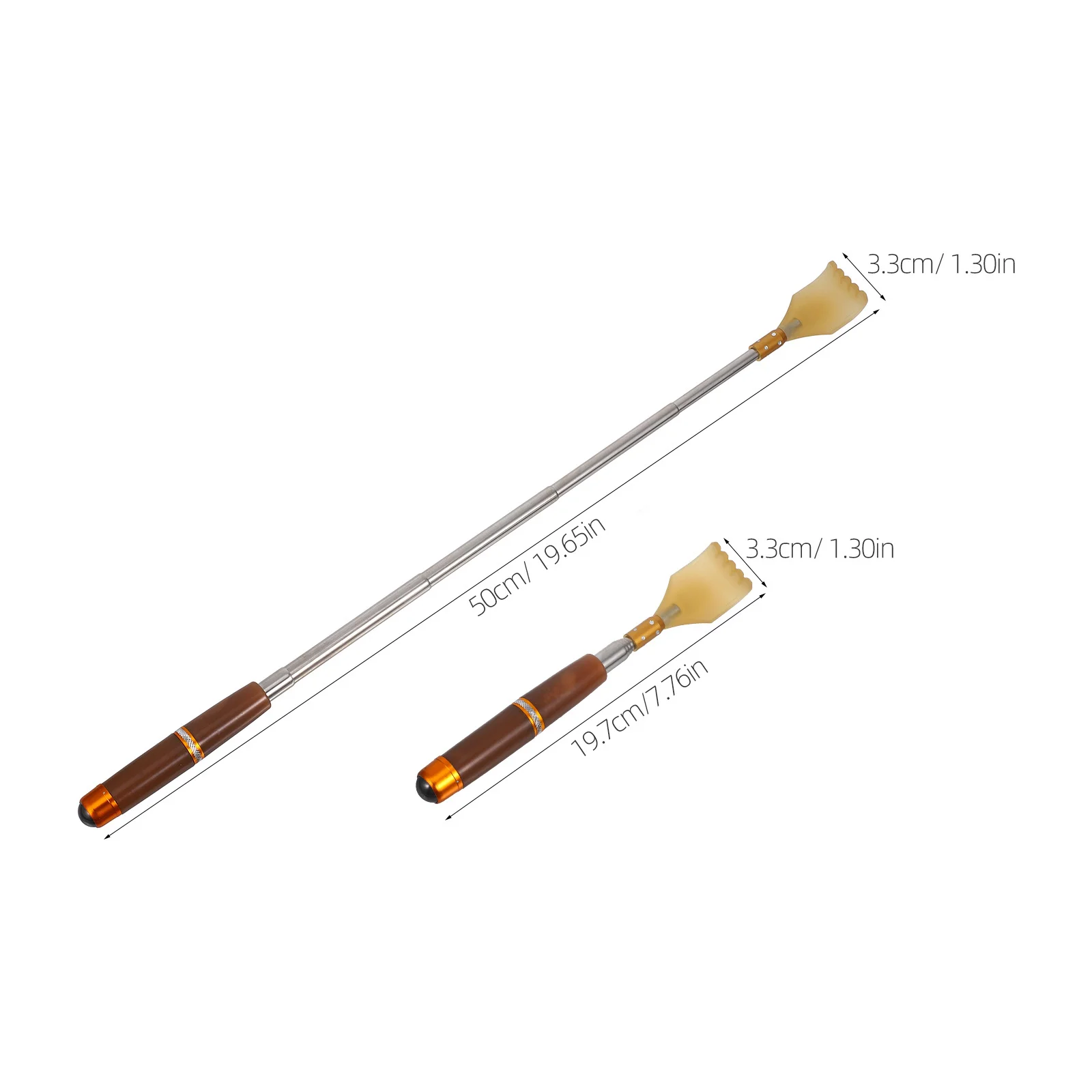 أداة خدش خلفية محمولة برأسين مع كرات دوارة من الفولاذ المقاوم للصدأ قابلة للتمديد للخدش والتدليك للرجال والنساء في المنزل