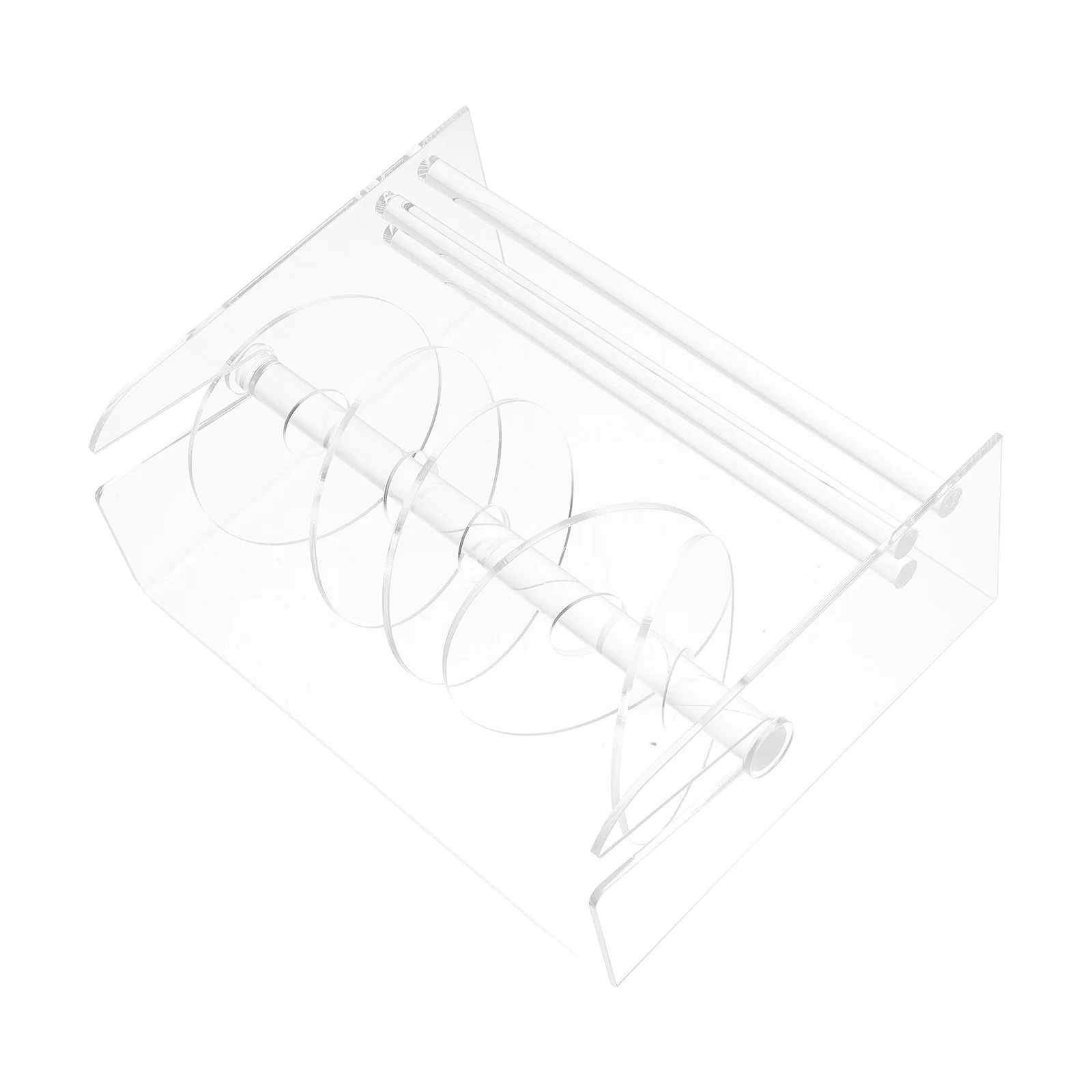 

Clear Acrylic Adjustable Label Dispenser 6-Pack Sticker Roll Holder Stand for Office Desk Organization Shipping Labels Craft