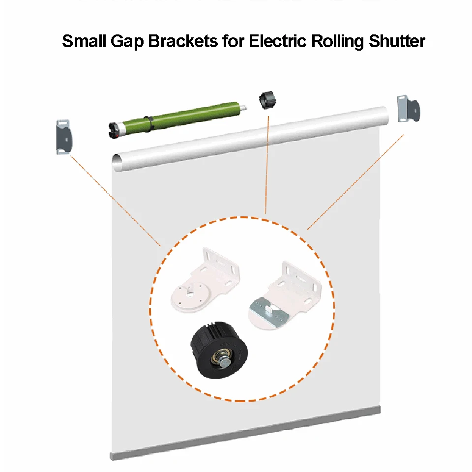 Head Bracket+Tail Bracket+idler for Dooya 50mm Grooved Tube, Fixed Brackets, Accessories for Electric Rolling Shutter