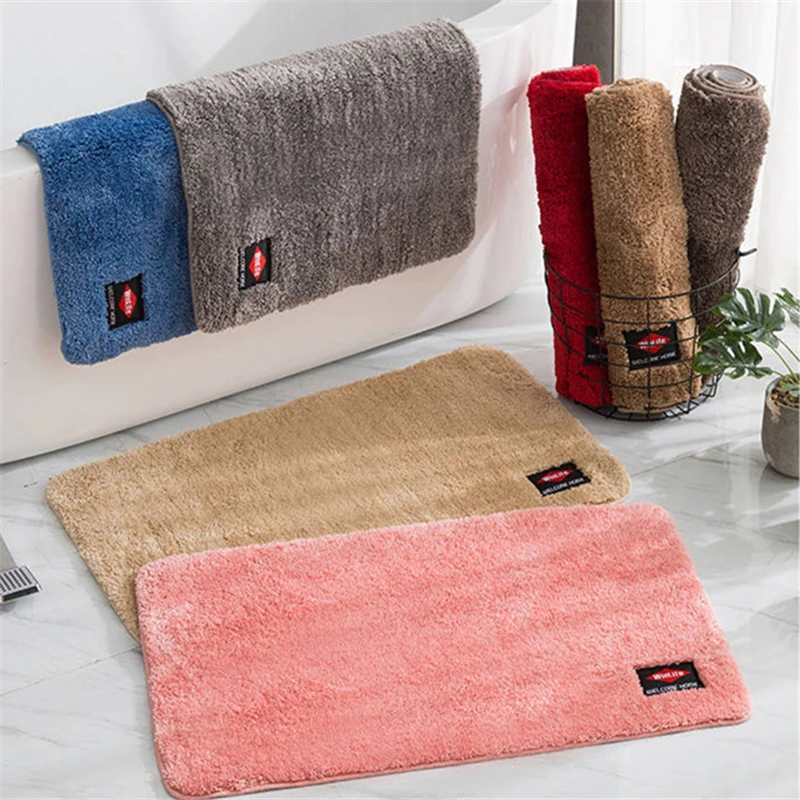 

Simple Style Bathroom Absorbent Non-slip Foot Pad Pure Color Living Room Decor Carpet Porch Dust-proof Stain-resistant Floor Mat