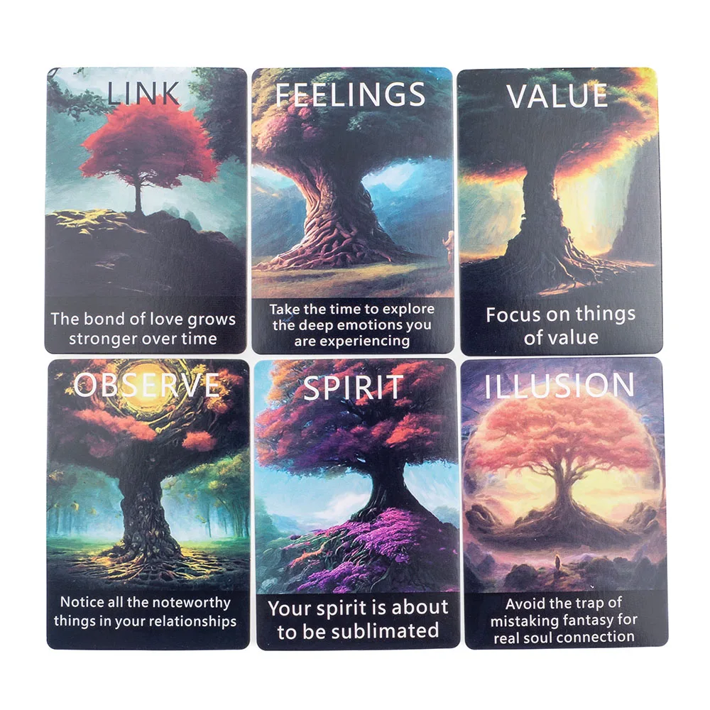 56Pcs  Telepathy Oracle Cards Board Game Tarot Deck Fun English Version Prophecy Divination  Friends Entertainment 10.3*7.2cm