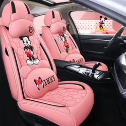 Disney Mickey Mouse Full Package Full Leather Four Seasons Universal  Car Seat Cover Fundas Para Asientos De Auto Car Cushion