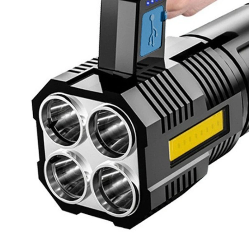 Outdoor Outdoor Home Quad Core Ultra Bright and Strong Light USB Charging Multifunctional Handheld Flashlight