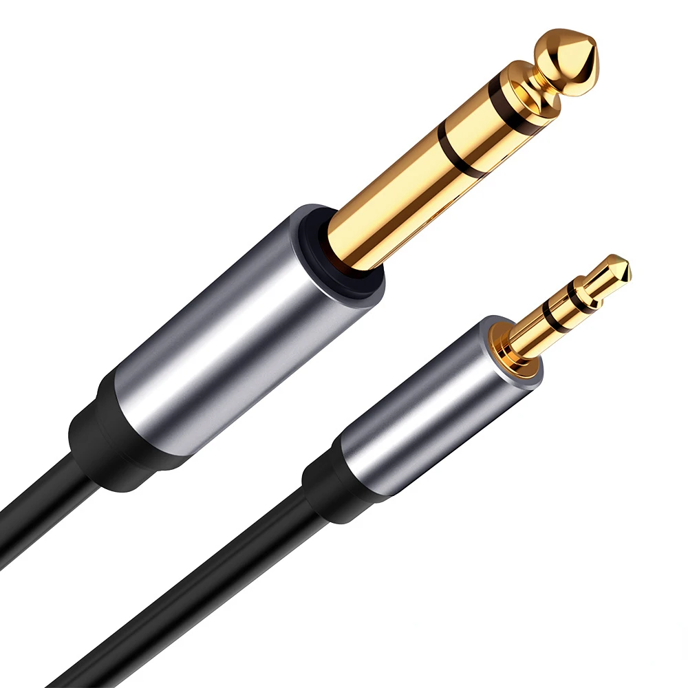 

3.5mm 1/8 To 6.35mm 1/4 TRS Audio Line Gold Plated 6.5 To 3.5 Jack Adapter Aux Cable for Headset Guitar Amplifier Speaker Mixer