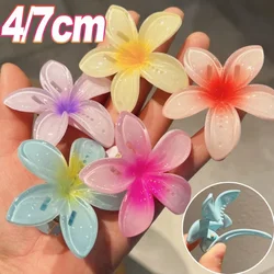 Sweet Gradient Flower Acrylic Duck billed Clip for Women Girls Hairpins Fashion Summer Beach Hawaiian Headwear Hair Accessories