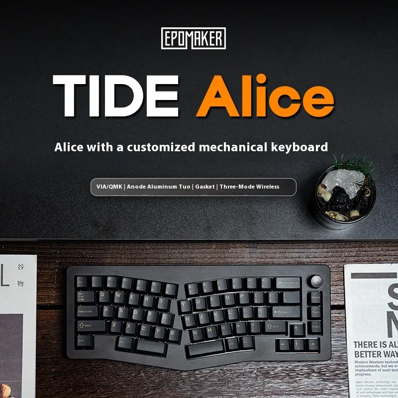 

Epomaker Tide Alice Tri Mode Zebra Axis Bluetooth Wireless Customized Mechanical Keyboard Ergonomic Aluminum Lump Game Office