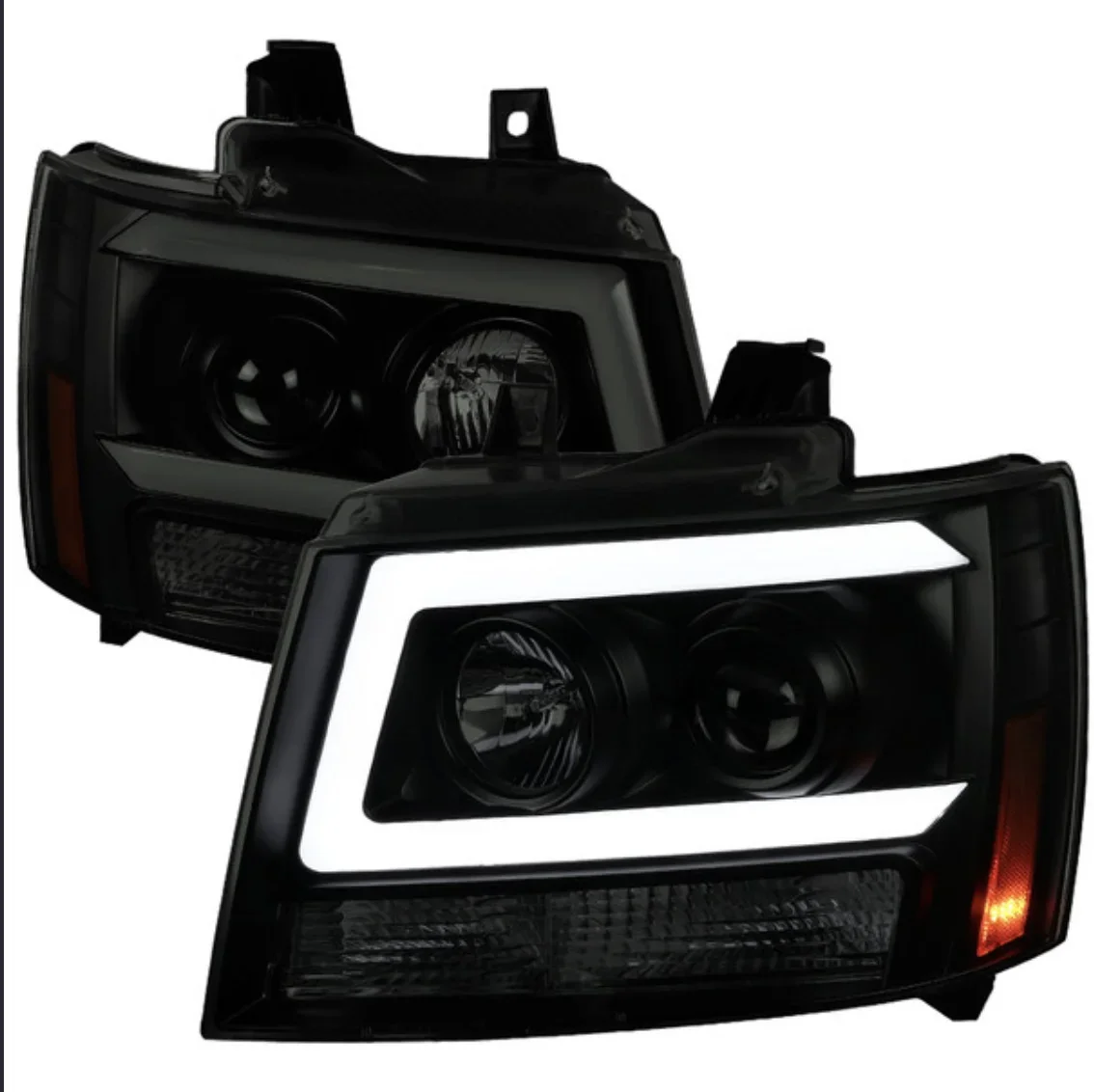 

Hot-selling Front light LED C-Bar Projector Headlights FOR 2007-2013 Chevrolet Avalanche/2007-2014 Tahoe Suburban (Black /Smoke
