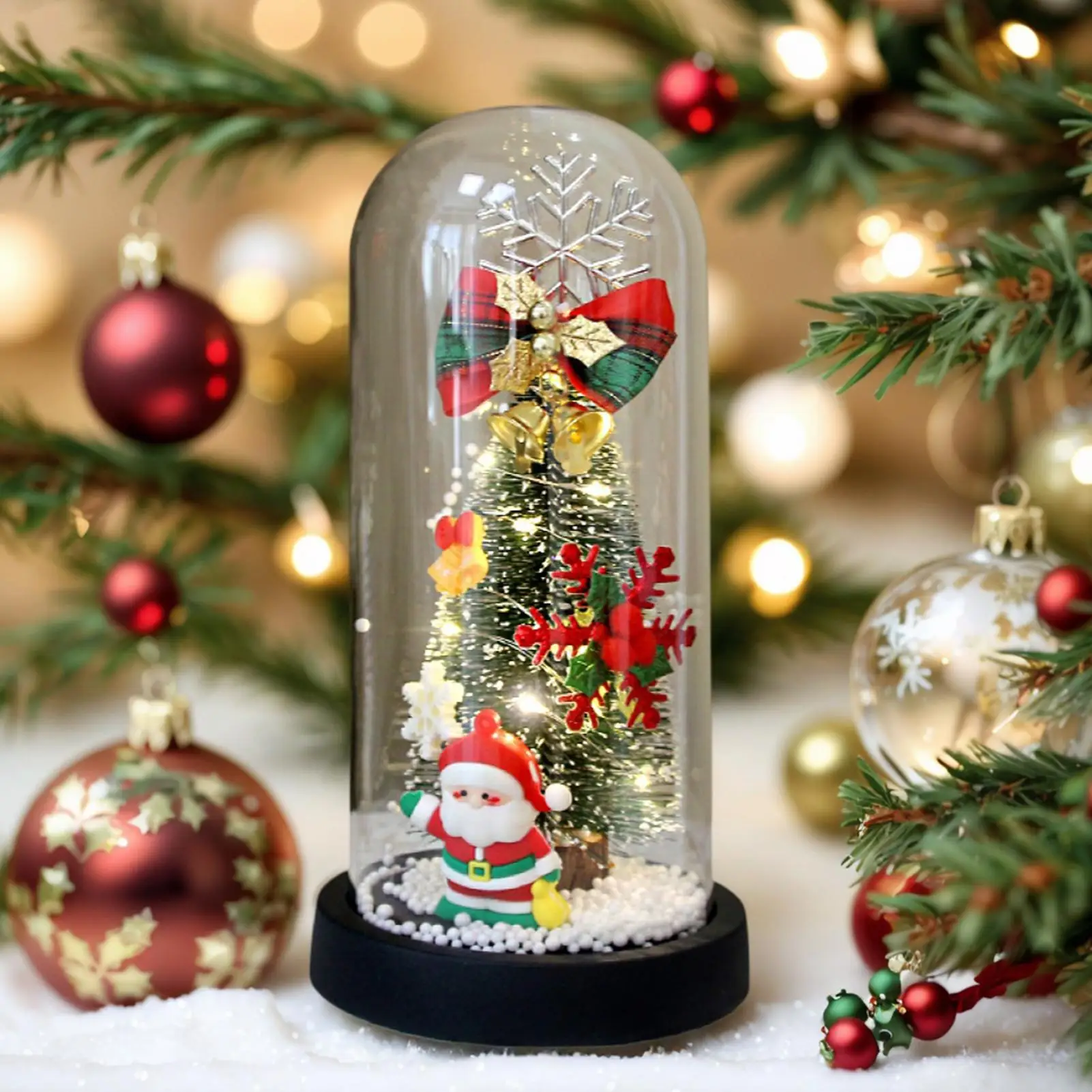 

Рождественский ночник, прозрачное стекло, рождественские украшения, лампа, стеклянный купол, украшения, светодиодные ночники для гостиной, спальни