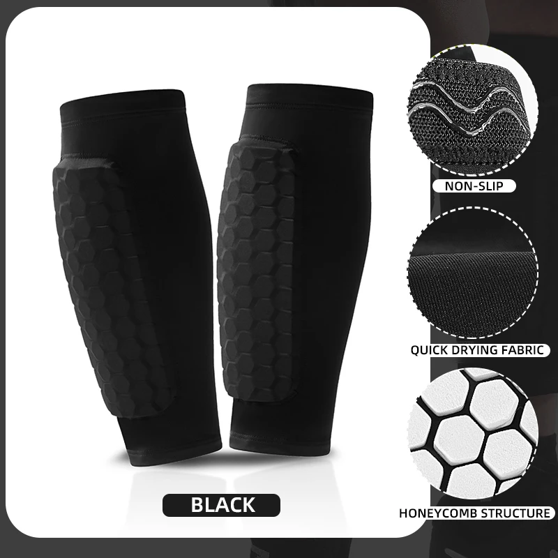 Outdoor sports football honeycomb anti-collision calf protection Lycra breathable protective equipment compression calf cover