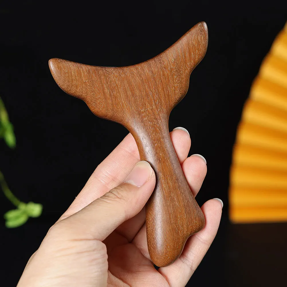 

Light Brown Wooden Mermaid Tail Gua Sha Scraping Board Polished Facial Neck Massage Tool for Skin Care Muscle Relief Body