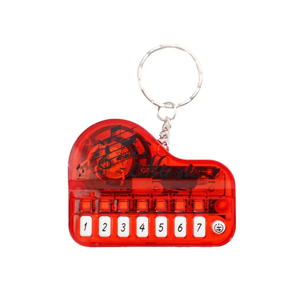 Mini Electronic Piano Keychain Alloy Musical Keyboards Luminous Music Key Metal Holder Pendant Jewelry Toys Chain Keyring G G0P1