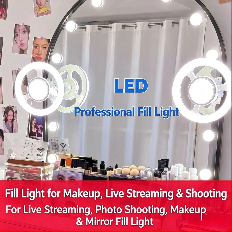 Portable Cosmetic Vanity Lamp LED Beauty Fill Light Makeup Artist Makeup Table Mirror Lighting