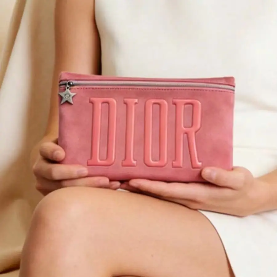 Dior Dior’s Bag Luxury Pink Makeup Organizer Pouch Large Capacity With Star Metal Zipper Charm Portable Travel Cosmetic Wash Bag view 5