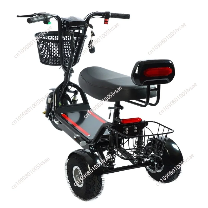 

Fashion Folding Mobility Scooter Long Range 60km Lightweight Family With 2 Basket 350W 3 Wheel Electric Scooter For Adults Women