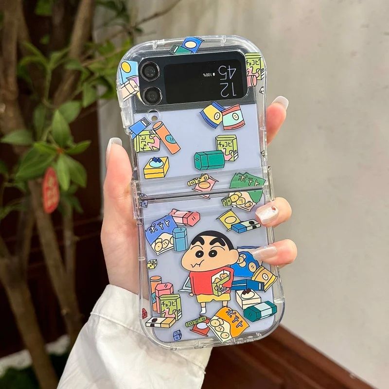 เคสโทรศัพท์พับได้ลายการ์ตูนน่ารัก ชินจัง&ชินจังและผองเพื่อน สำหรับ Samsung Z Flip 3 4 5 6 ZFlip 7