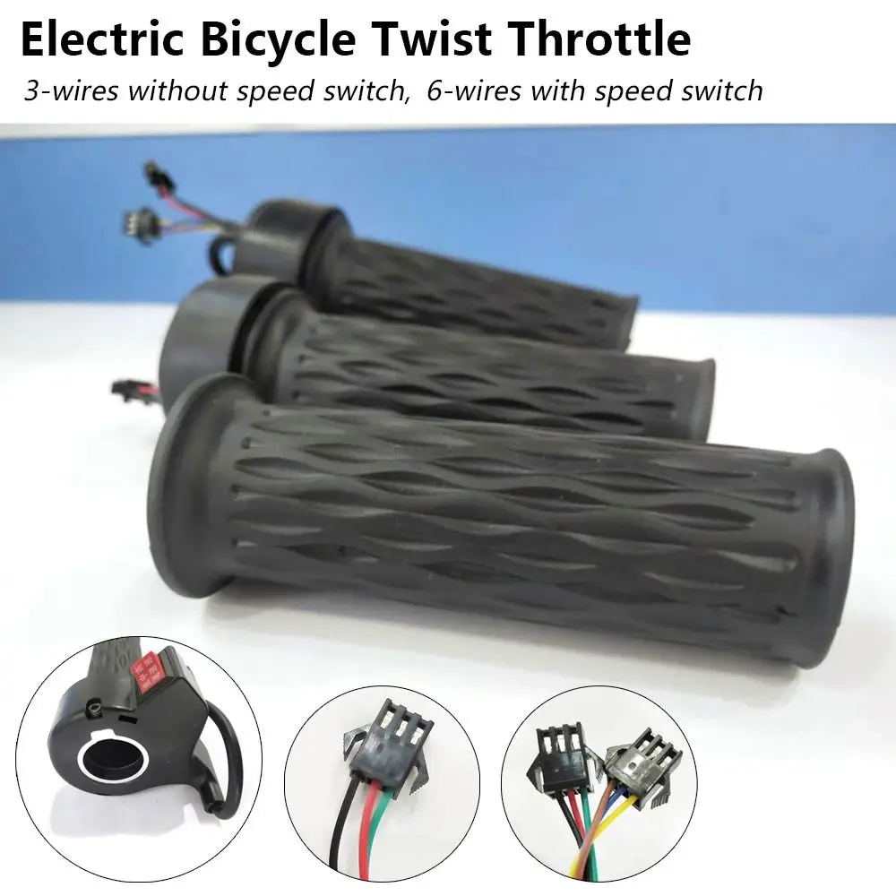 

1Pair Twist Throttle Turn Handle Hall Sensor 12-72V Accelerator Handle Grip Universal Electric Bicycle Accessory