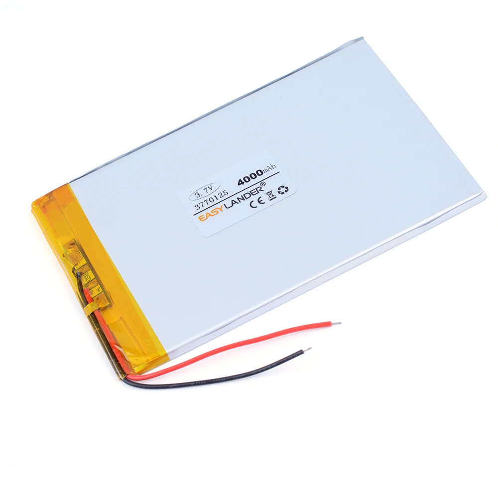 Baterai polimer Li Lithium isi ulang 3770125 3.7V 4000mAh untuk tablet PC slate 7 power bank DVD PDA 3570125