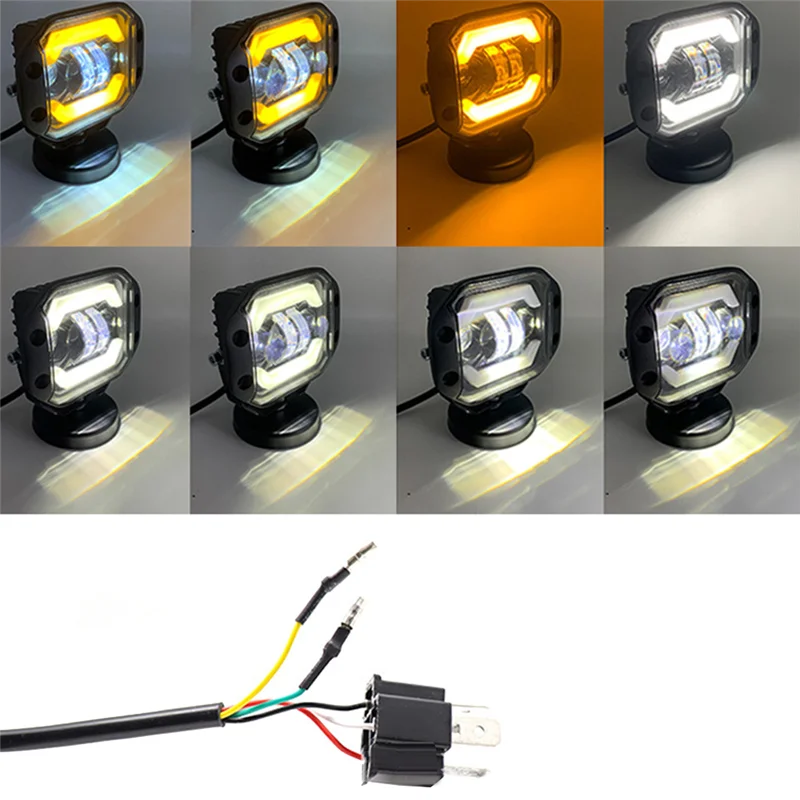 5 بوصة سيارة LED أضواء العمل عيون الملاك مربع الأضواء المصد الأمامي شبكة أضواء الضباب مناسبة لرانجلرز