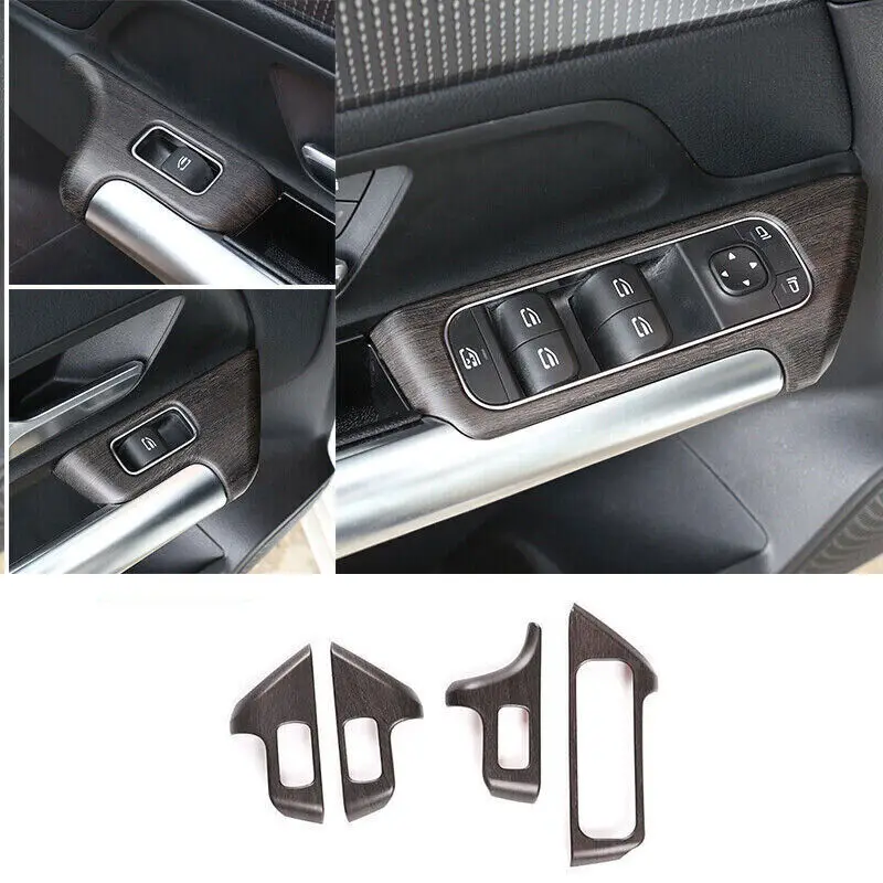 

For Mercedes Benz B GLA GLB Class W247 H247 X247 Car Glass Window Lift Switch Button Panel Cover Trim Carbon Fiber Sticker