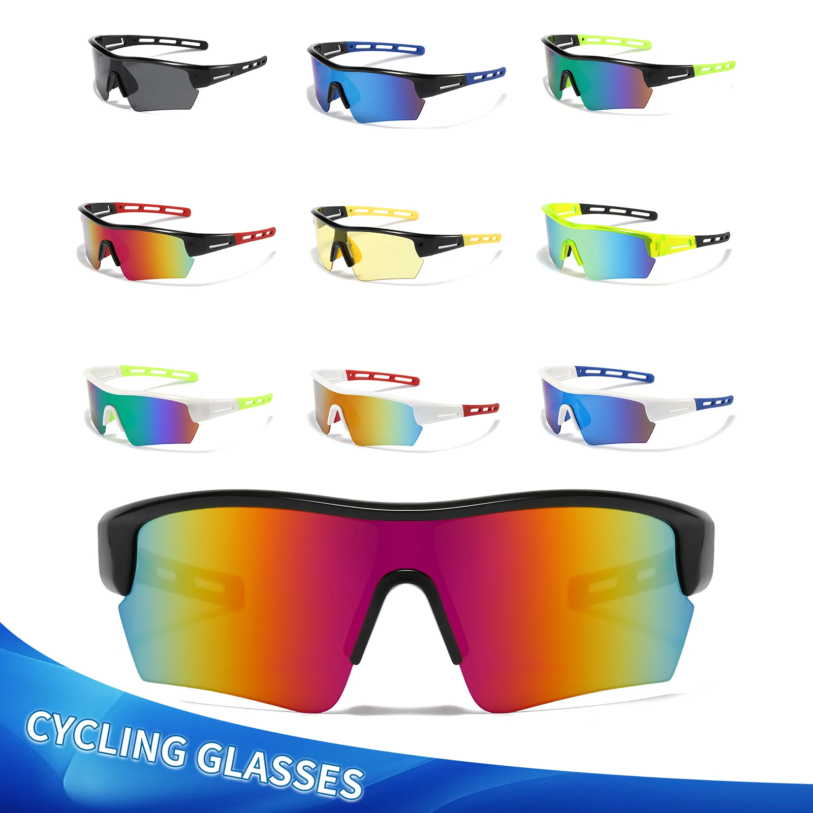 Hot-selling Sport Glasses Anti UV400 Sunglasses HD Colourful Lens Polarized Windproof Eyewear Cycling MTB Riding Fishing Running