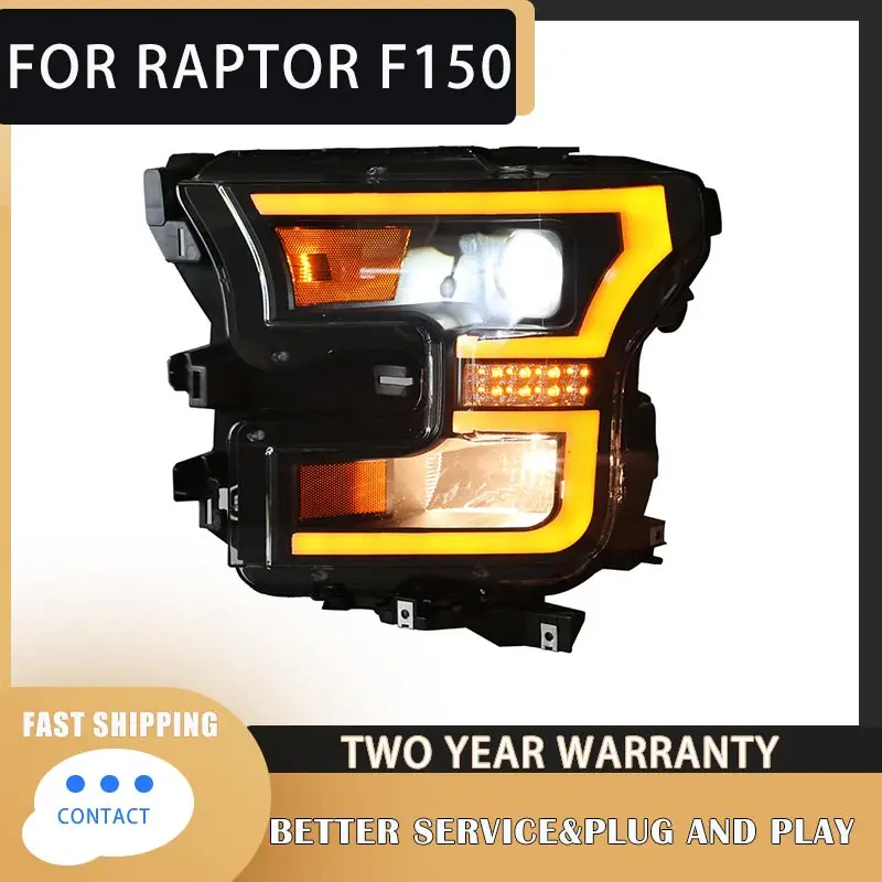 

For Ford Raptor F150 Headlights 2015 2016 2017 LED Headlight DRL Lens Double Beam Bi-Xenon HID Accessorie