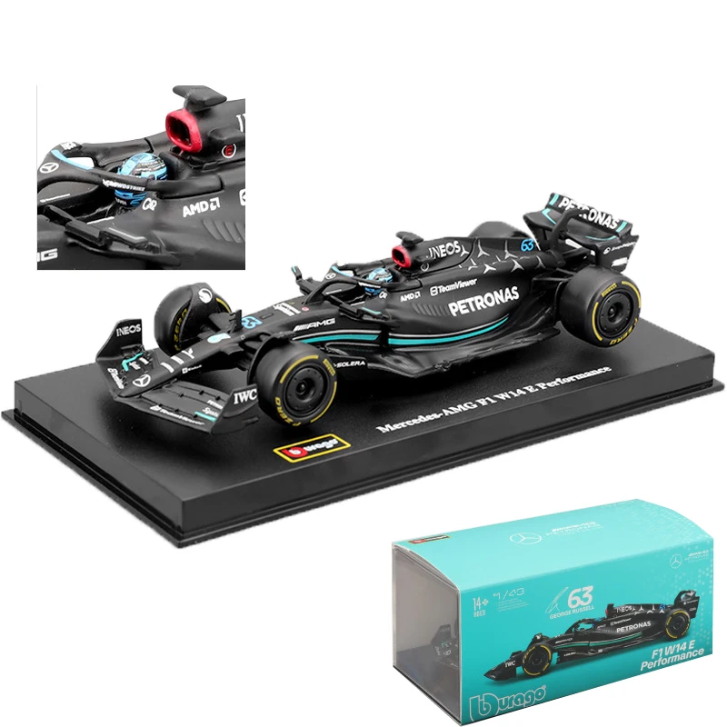 Bburago 2023 1:43 F1 Mercedes-AMG W14 #44 Hamilton #63 Russell Formula One lloy Racing Die Static Collection Model Car Toy Gift