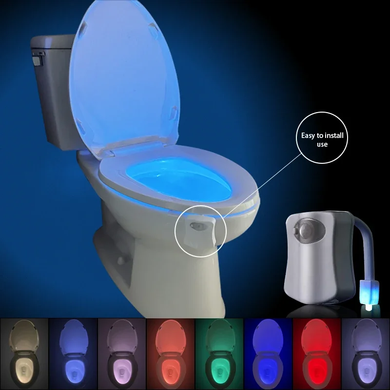 

Smart PIR Motion Sensor Toilet Seat Night Light 8 Colors Waterproof Backlight For Toilet Bowl LED Luminaria Lamp WC Toilet Light