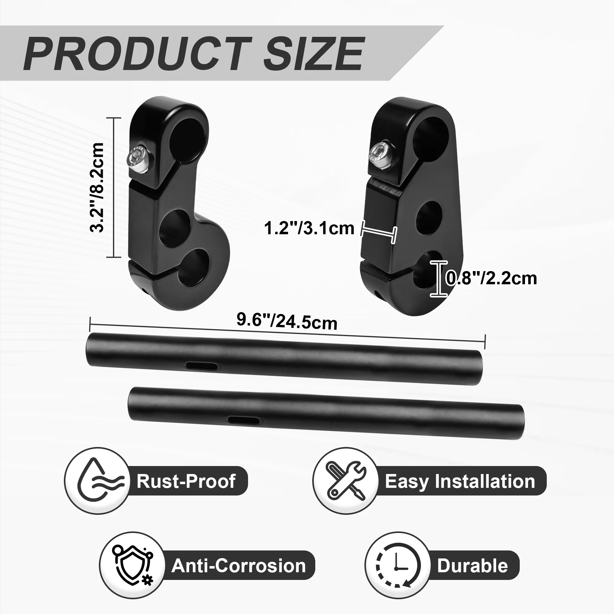 Elevadores de manillar de retroceso de color negro fresco para Can Am Spyder RS RS-S GS 2008-2012 accesorios de aluminio elevador de barra de mango ATV