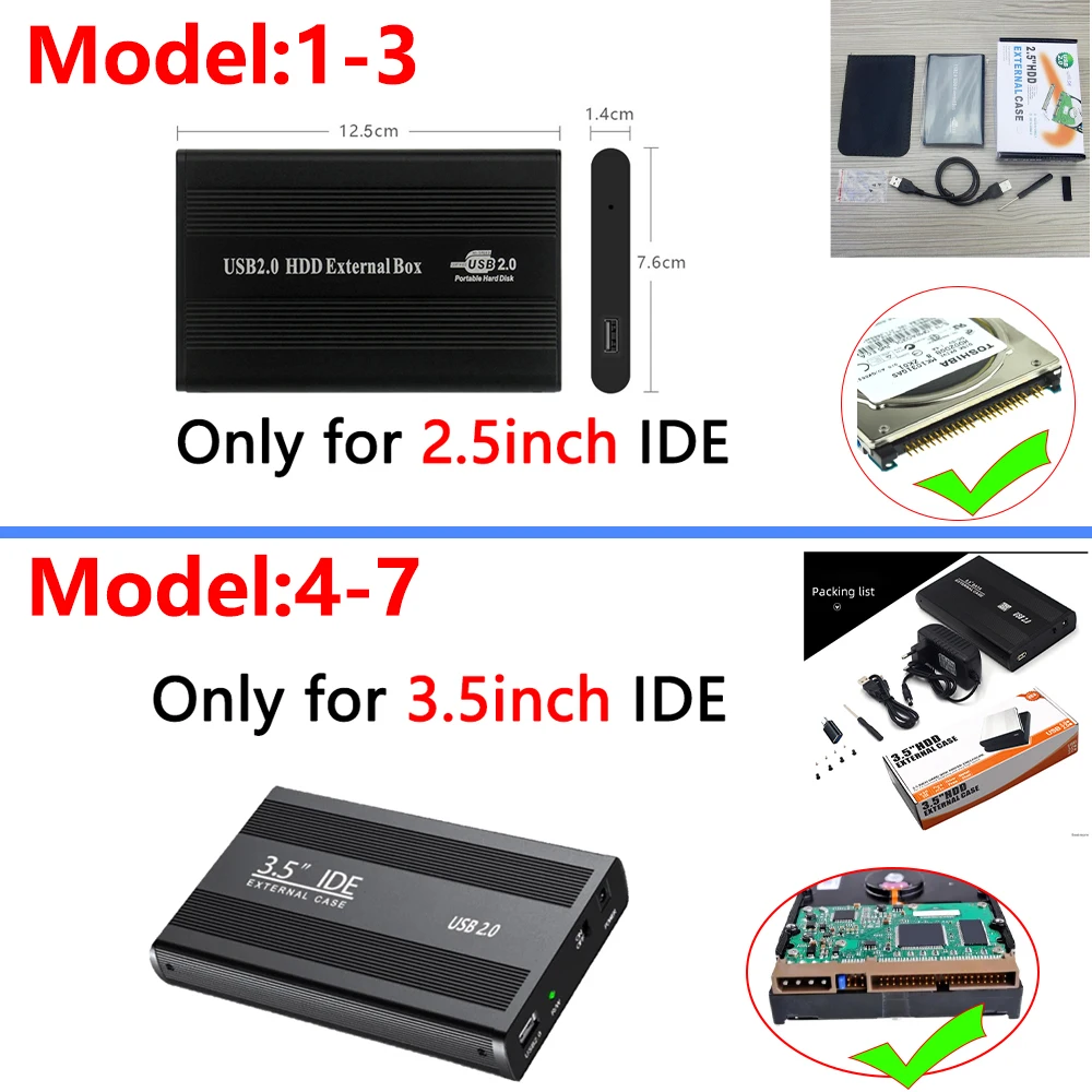 For 3.5 inch IDE HD 2.5inch HDD USB2.0 Hard Drive Disk 2.5