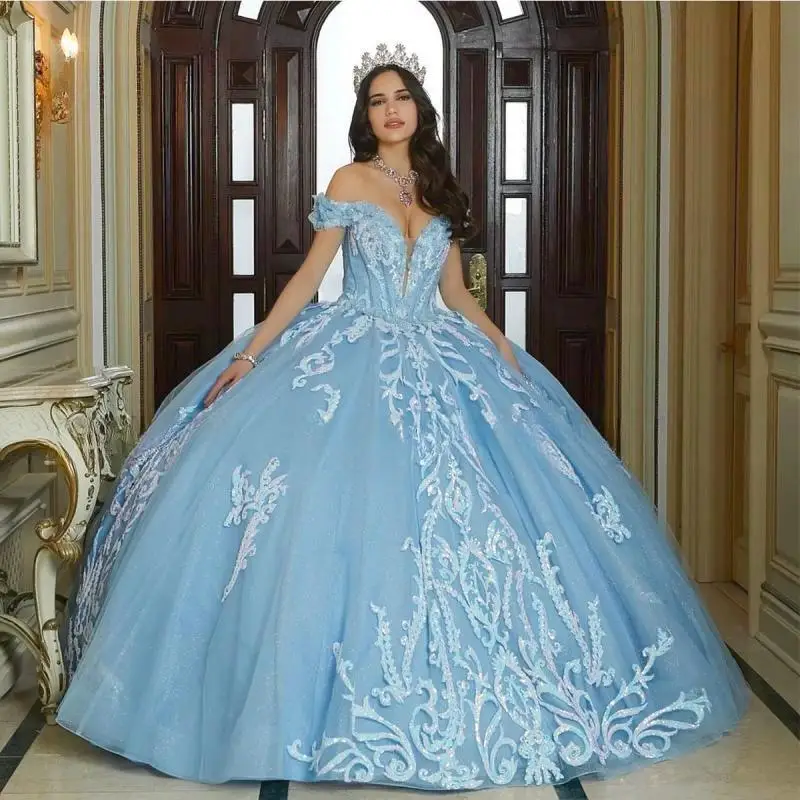 

Customized Quinceanera Dresses Sleeveless Ball Gown Bow With Cape Applique Bead Flowers Sweet 16 Dress Lace-up Vestido