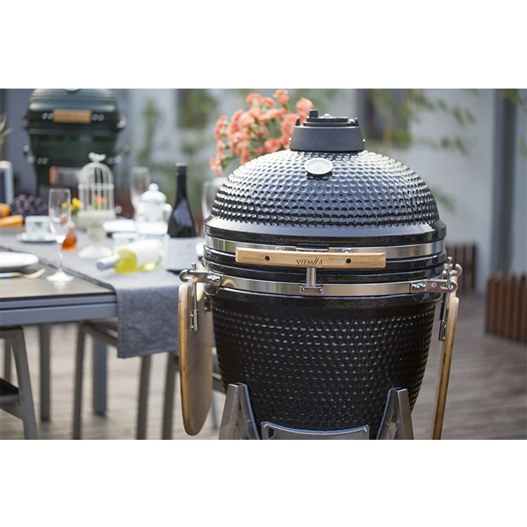 Direct Wholesale Good Quality 21 Inch Rotisserie Ceramic Barbecue Charcoal Kamado Bbq Grills Outdoor