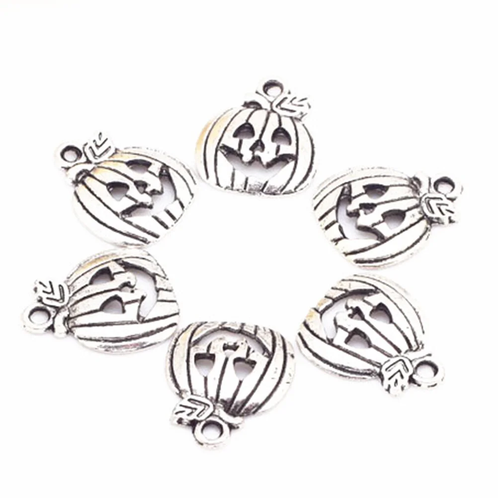 

50Pcs Smiling Pumpkin Pendants Alloy Retro Necklace Pendants for DIY Jewelry Party Women Charms Gift Accessories