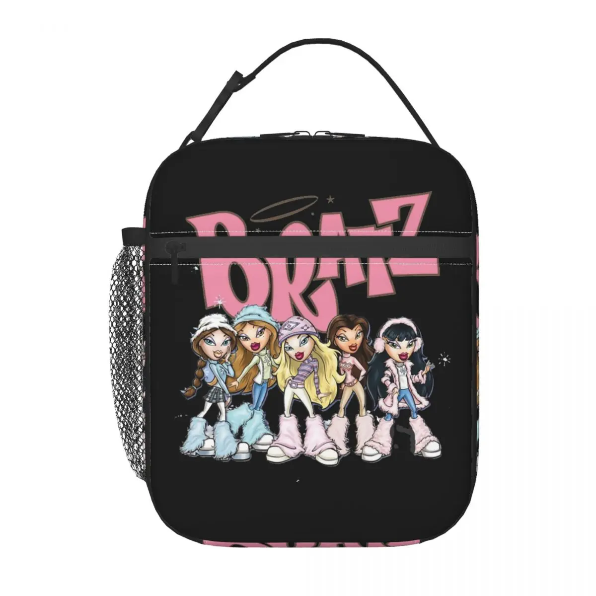 Bratz Rock Angelz Portable Lunch Boxes for Women Multifunction Japanese Anime Cartoon Thermal Cooler Food Insulated Lunch Bag